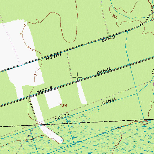 Topographic Map of Middle Canal, NC