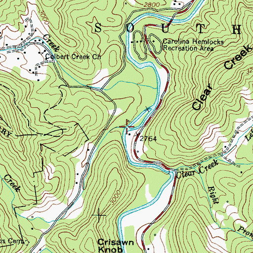 Topographic Map of Middle Creek, NC