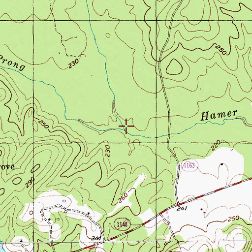 Topographic Map of Middle Prong Hamer Creek, NC