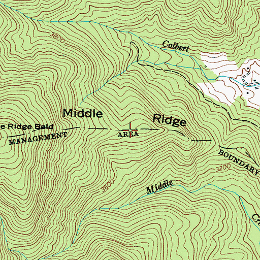 Topographic Map of Middle Ridge, NC