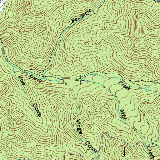 Topographic Map of Mill Creek, NC