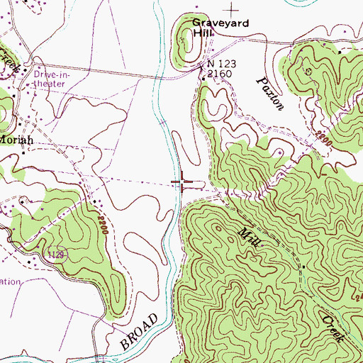 Topographic Map of Mill Creek, NC