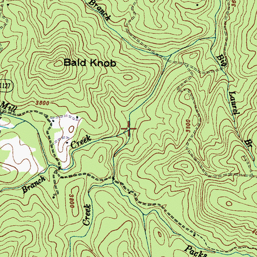 Topographic Map of Mill Creek, NC