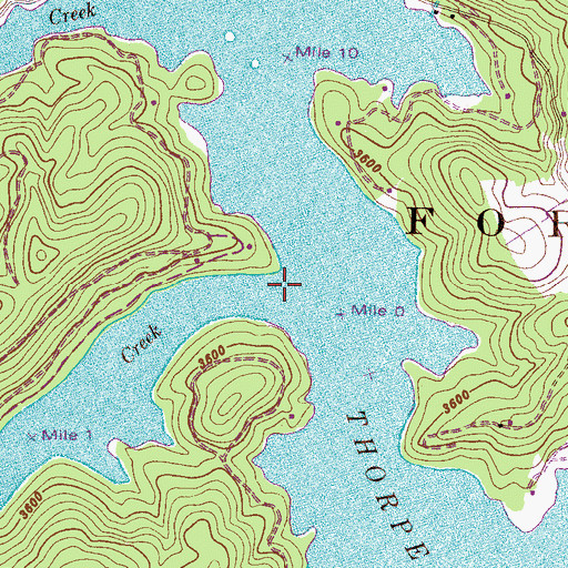 Topographic Map of Mill Creek, NC
