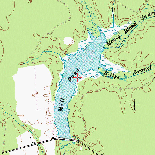 Topographic Map of Mill Pond, NC