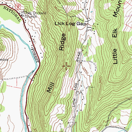 Topographic Map of Mill Ridge, NC