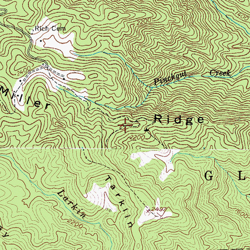 Topographic Map of Miller Ridge, NC