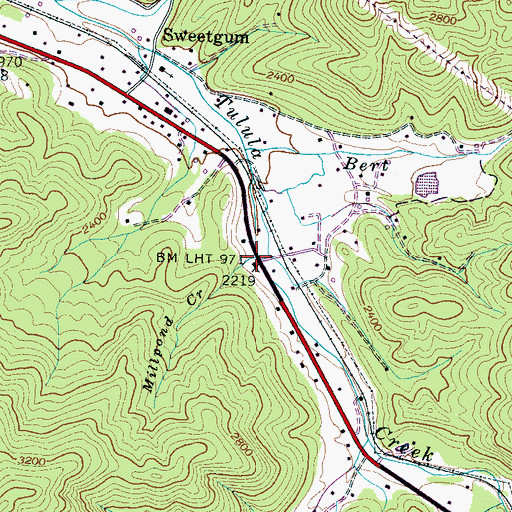 Topographic Map of Millpon Creek, NC