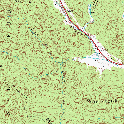 Topographic Map of Mills Cove, NC