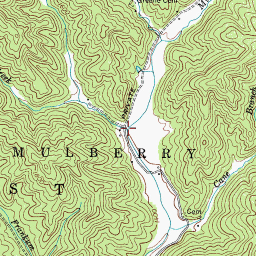 Topographic Map of Mills Creek, NC
