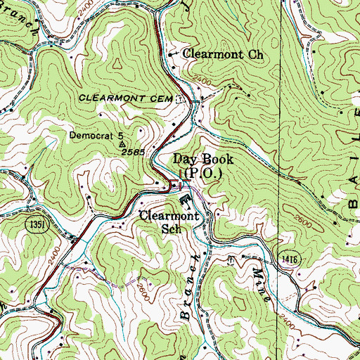 Topographic Map of Mine Fork, NC
