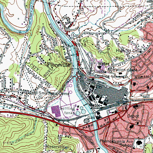 Topographic Map of Mingus Branch, NC