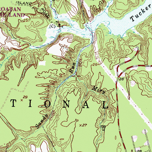 Topographic Map of Miry Branch, NC