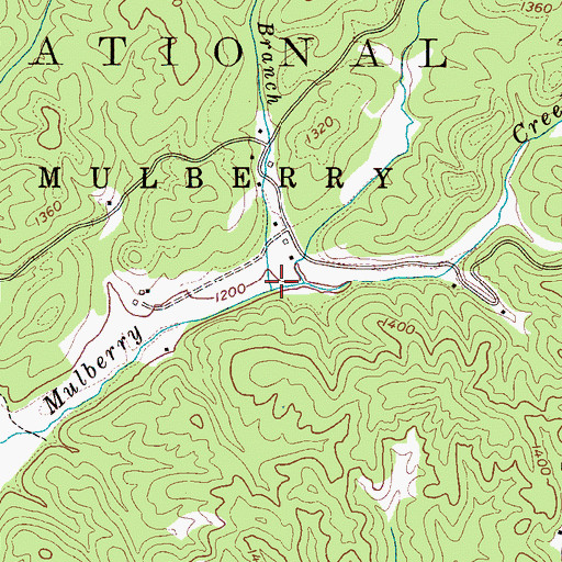 Topographic Map of Mitchell Branch, NC