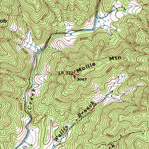 Topographic Map of Mollie Mountain, NC