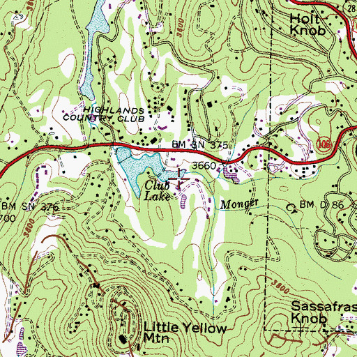Topographic Map of Monger Creek, NC