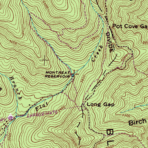 Topographic Map of Montreat Reservoir, NC