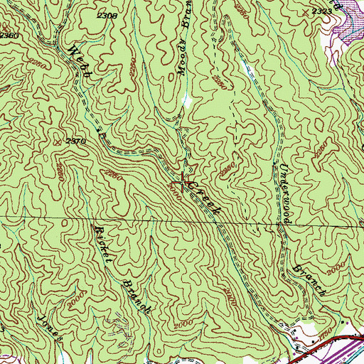 Topographic Map of Moody Branch, NC