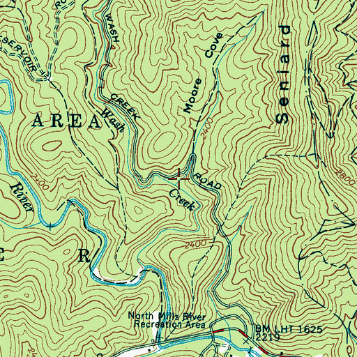 Topographic Map of Moore Cove, NC