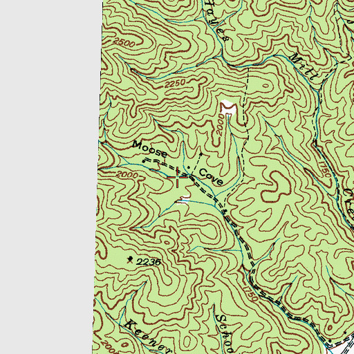 Topographic Map of Moose Cove, NC