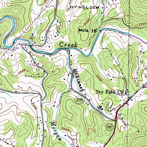 Topographic Map of Morgan Branch, NC