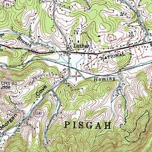 Topographic Map of Morgan Cove, NC