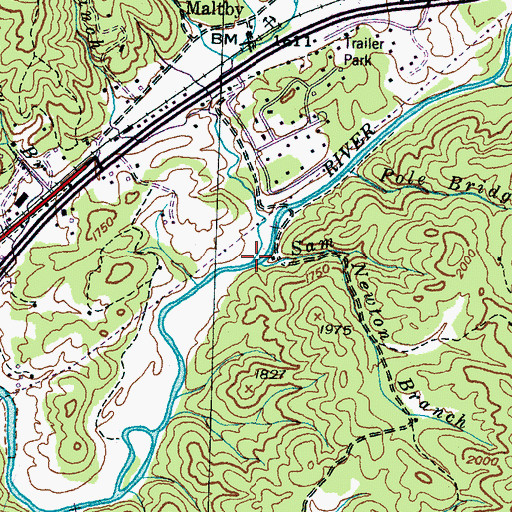 Topographic Map of Morgan Creek, NC