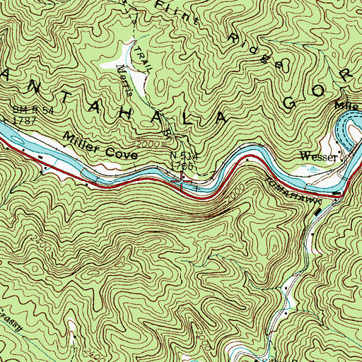 Topographic Map of Morris Branch, NC