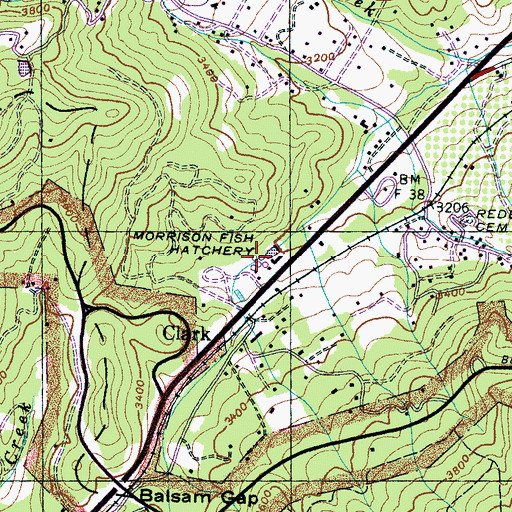 Topographic Map of Morrison Fish Hatchery, NC