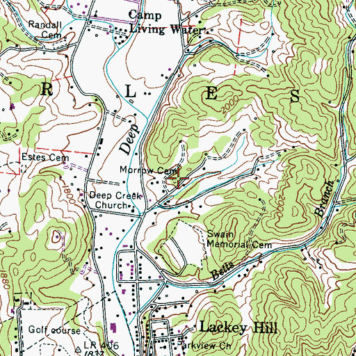 Topographic Map of Morrow Cemetery, NC