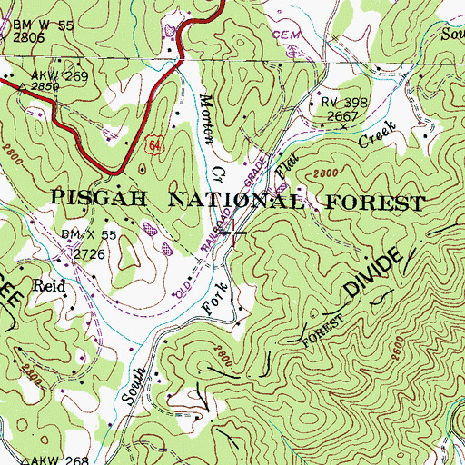 Topographic Map of Morton Creek, NC