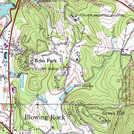 Topographic Map of Mount Bethel Church, NC
