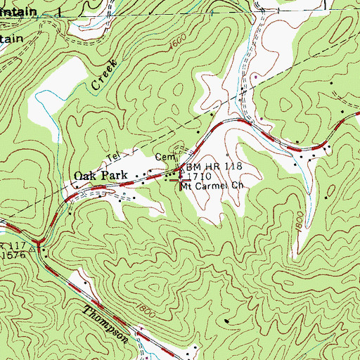 Topographic Map of Mount Carmel Church, NC