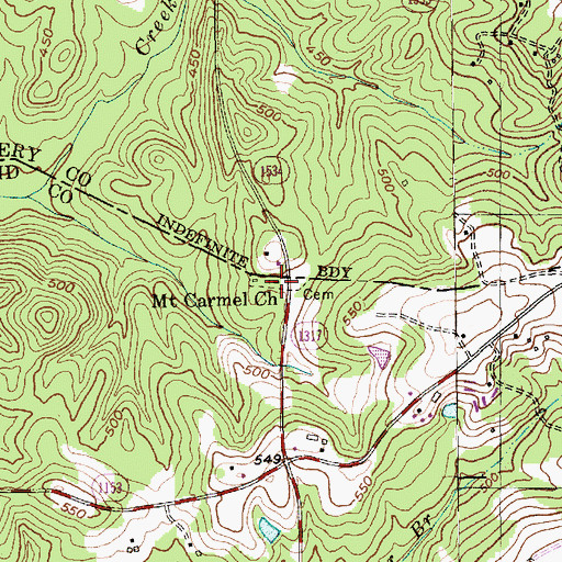 Topographic Map of Mount Carmel Church, NC