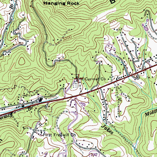 Topographic Map of Mount Carmel Church, NC