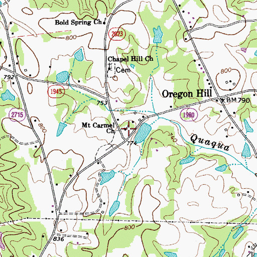 Topographic Map of Mount Carmel Church, NC