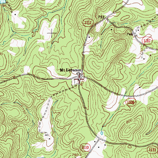 Topographic Map of Mount Lebanon Church, NC