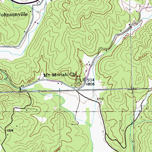 Topographic Map of Mount Moriah Church, NC