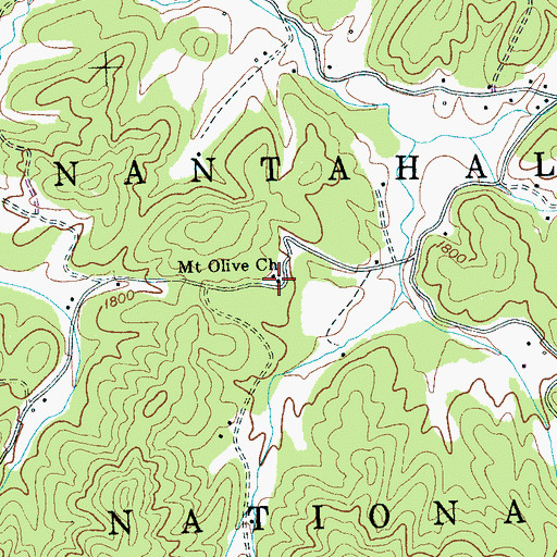 Topographic Map of Mount Olive Church, NC