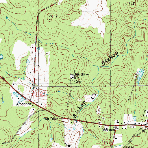 Topographic Map of Mount Olivet Church, NC