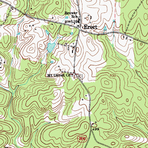 Topographic Map of Mount Olivet Church, NC