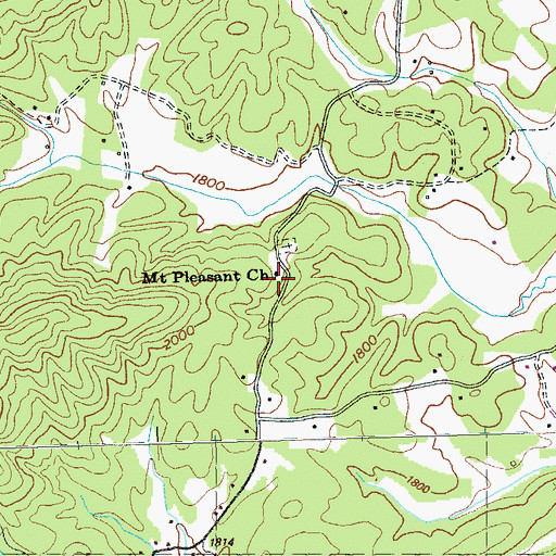 Topographic Map of Mount Pleasant Church, NC