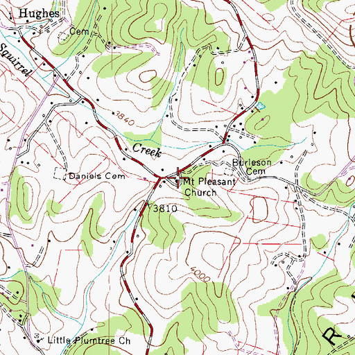 Topographic Map of Mount Pleasant Church, NC