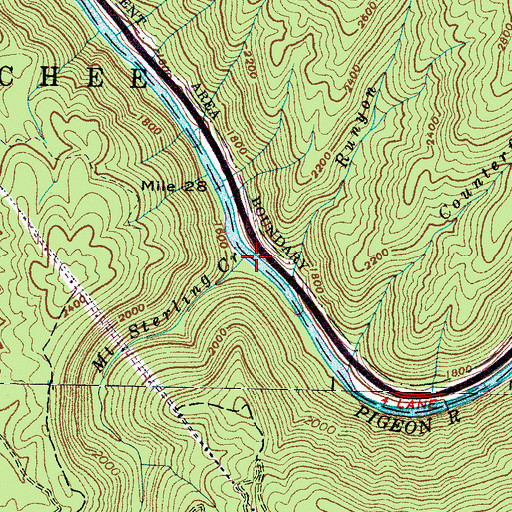 Topographic Map of Mount Sterling Creek, NC