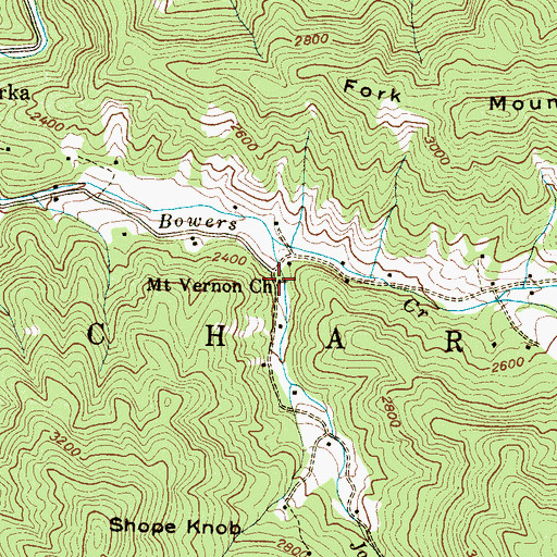 Topographic Map of Mount Vernon Church, NC