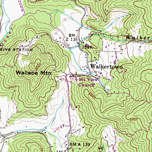 Topographic Map of Mount View Church, NC