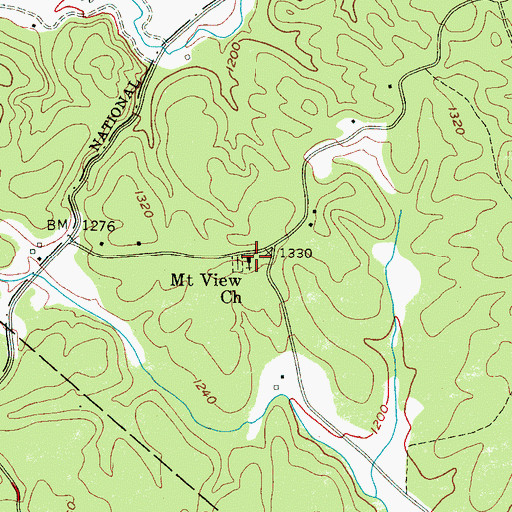 Topographic Map of Mount View Church, NC