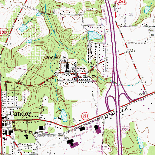 Topographic Map of Mount Zion Church, NC