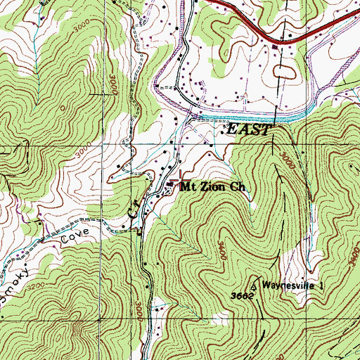 Topographic Map of Mount Zion Missionary Baptist Church, NC