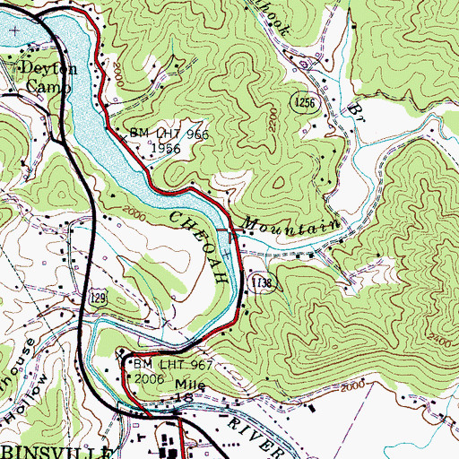 Topographic Map of Mountain Creek, NC